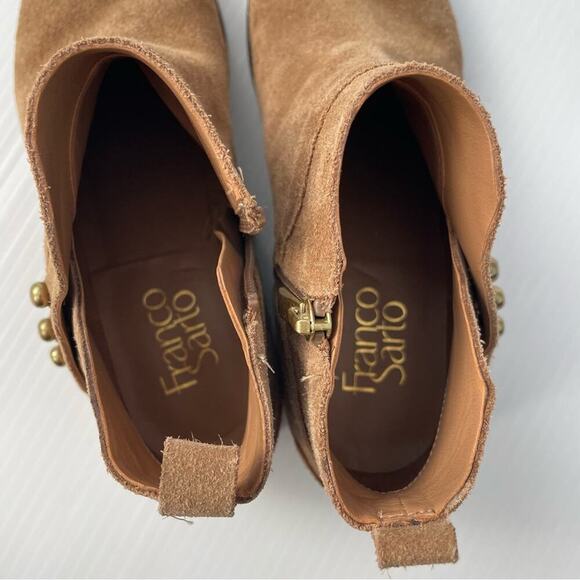 Franco Sarto Kelton brown suede studded booties size 7 size zip - Picture 9 of 13